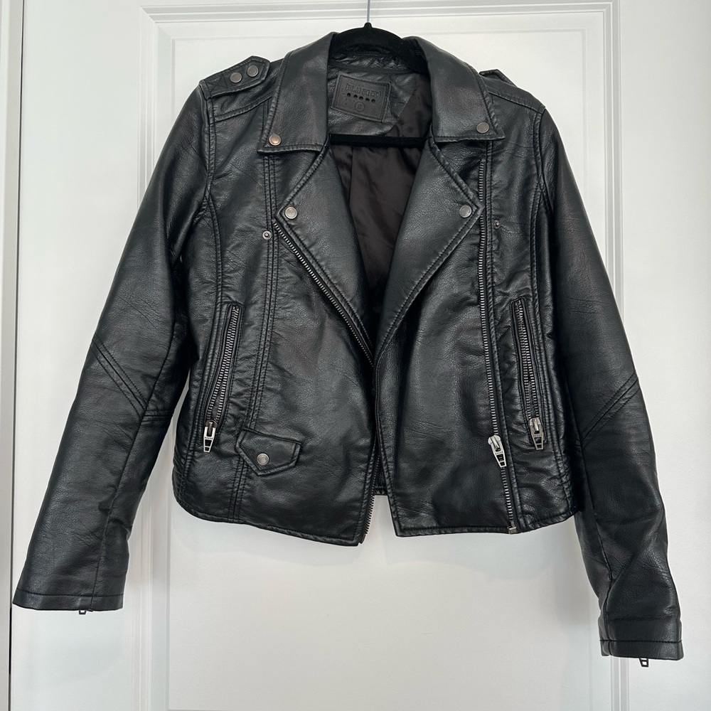 Blank NYC Vegan Leather Moto jacket in Black